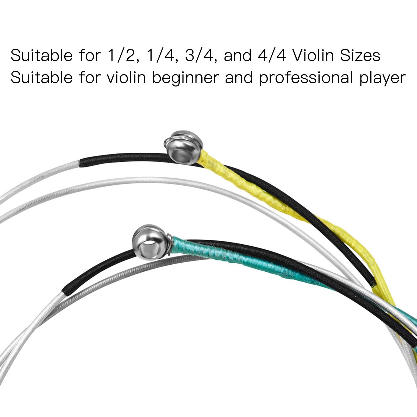 12 Corde per Violino in Nylon, Acciaio Inossidabile, Alluminio, Lega di Magnesio, Nucleo di Avvolgimento, per Dimensioni 1/2, 1/4, 3/4, 4/4, Tono e Resilienza Ottimizzati (AV33)