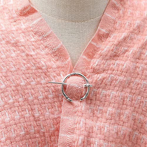 Image of Retro Viking Brooches Cloak Pins Celtic Scarf Shawl Buckle Medieval Clasp Pin Brooch Penannular Brooch for Women Men Jewelry Costume 3Pcs Set
