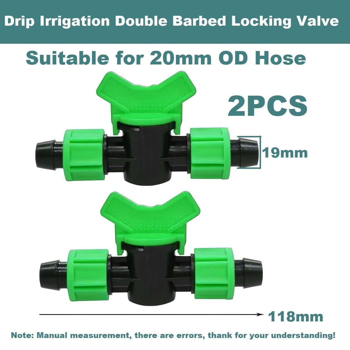 MiJunHD 20mm Double Barbed Locking Nut Drip Irrigation Switch Valve - Image 2