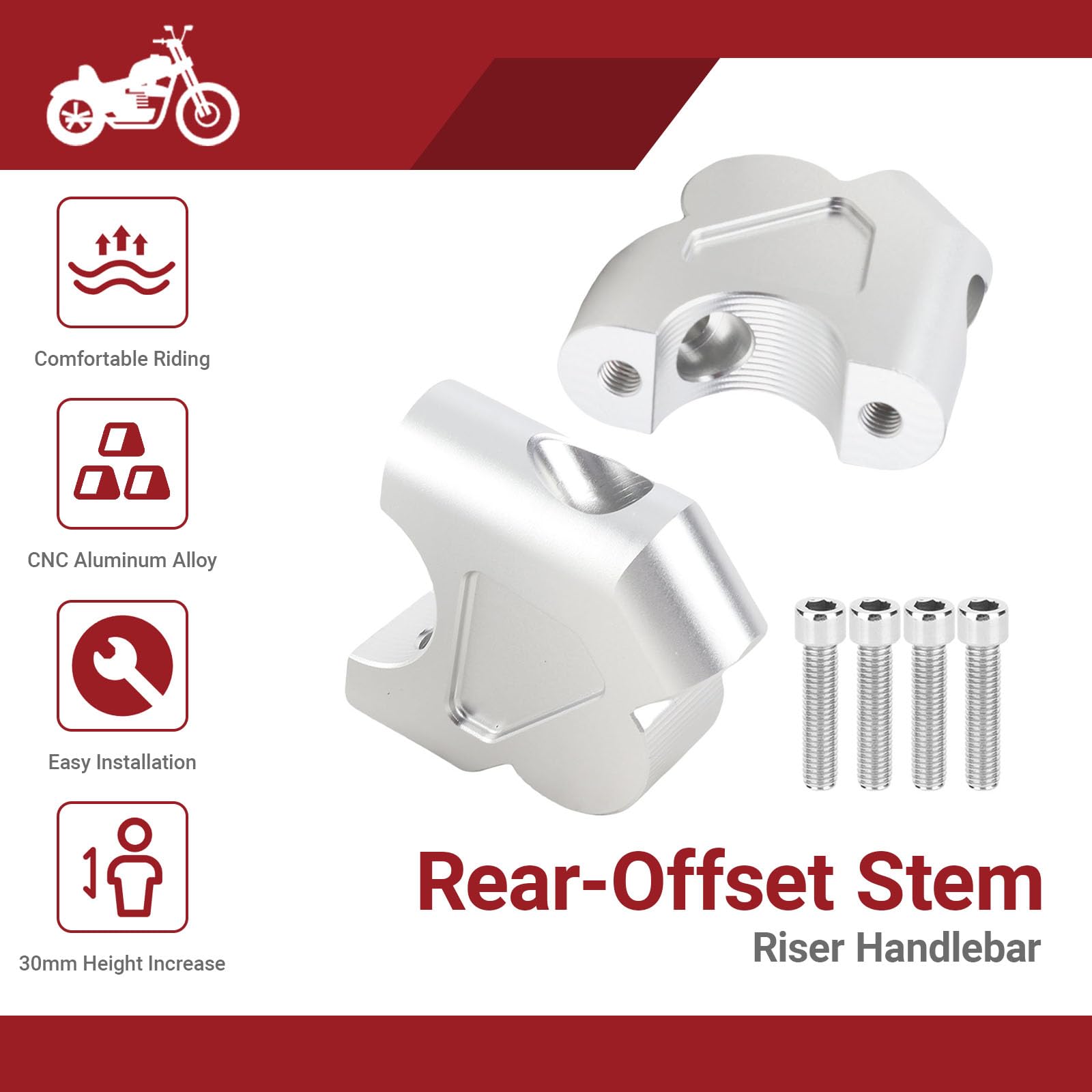 OUKENS Manubrio Riser 30 mm R1200GS R1250GS Adattatore Montaggio Morsetto