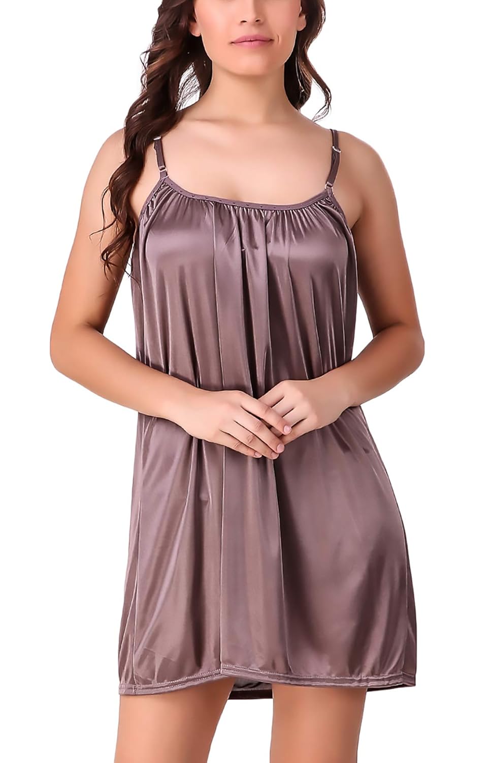 Xs and Os Women’s Satin Solid Above knee Baby Doll Xs and Os Women’s Satin Solid Above knee Baby Doll