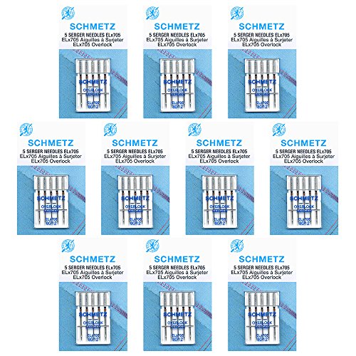 50Â SchmetzÂ ELx705 Sewing Machine Needles - SizeÂ 80/12 - Box of 10 Cards