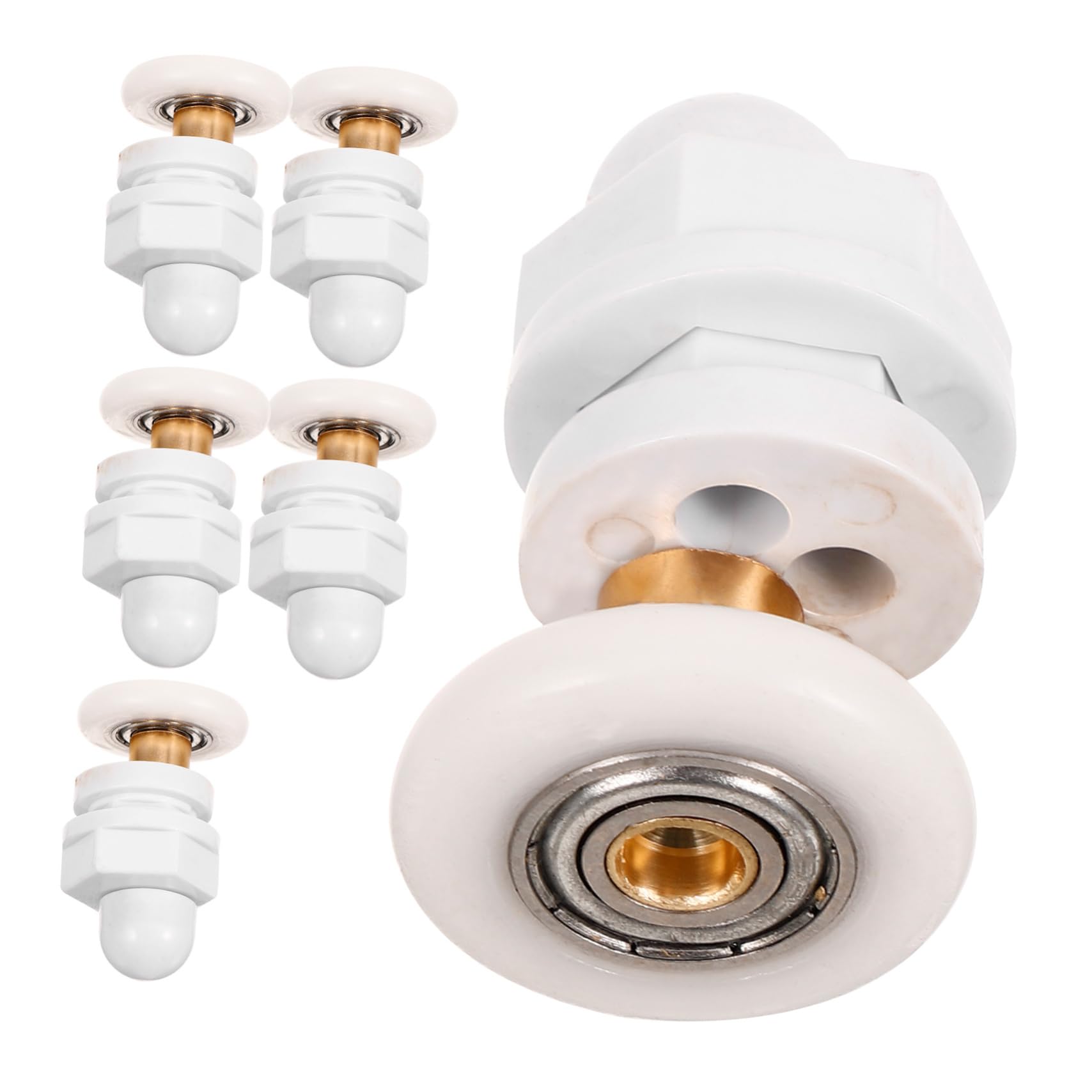 Hohopeti 6pcs Shower Room Pulley Shower Doors Glass Shower Door Rollers Replacement Roller Wheels Sliding Shower Door Wheels Shower Door Parts Shower Door Replacement Parts Nylon