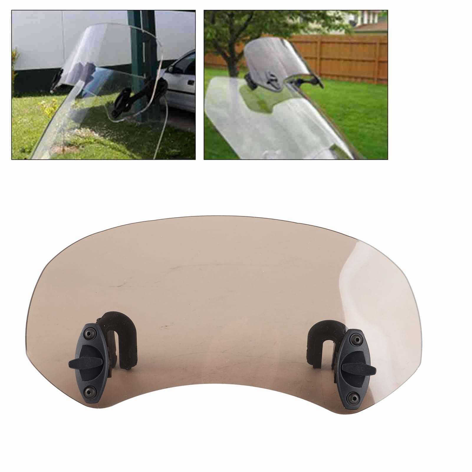 Pare-Brise de Moto, 285 x 125 mm/11,2 x 4,9 Pouces Pare-Brise à Clip réglable Universel Déflecteur de Vent d'extension de Moto pour Accessoires de Pare-Brise