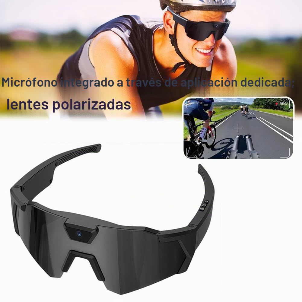 Pov Glasses 4K - Gafas de sol de béisbol con cámara, gafas de grabación de video inteligente para deportes de acción, 16/32/64/128 GB de memoria para hombres y mujeres, gafas de sol con