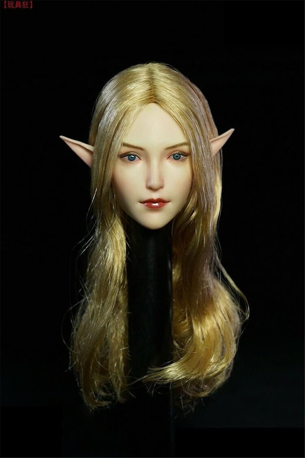1/6 Scale Female Head Sculpt,Elf Girl Pale Skin Head Carved for 12inch Action Figure Doll Collection (A)