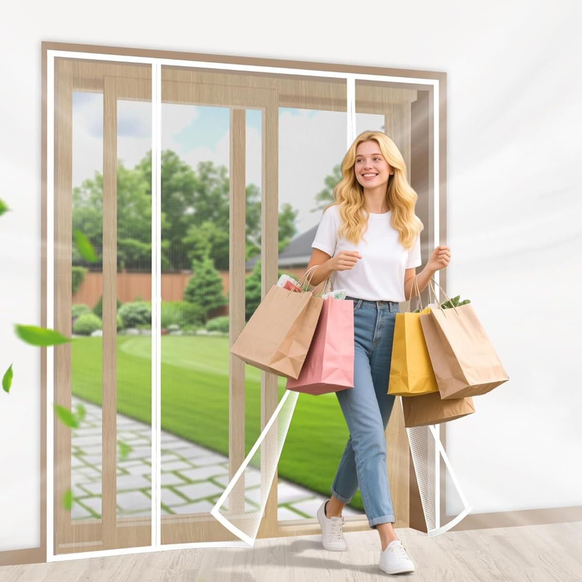 Weiß 215x215cm Pollenschutzgitter für Fenster - atmungsaktiv und wiederverwendbar für Allergiker