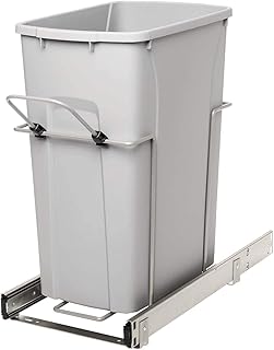 Knape & Vogt RS-PSW10-1-29-R-P In-Cabinet Pull Out Trash Can, 18.80-Inch by 9.3-Inch by 19-Inch