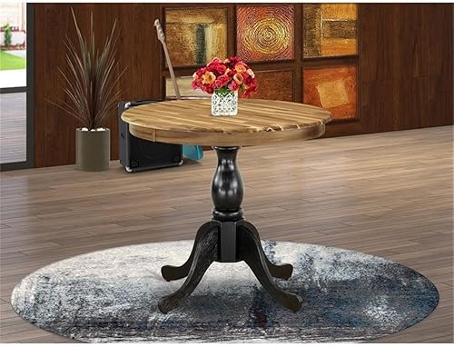 Miniatura 9 de East West Furniture AST-WLW-TP - Mesa de cocina antigua, mesa de comedor redonda con base de pedestal, 36 x 36 pulgadas, multicolor