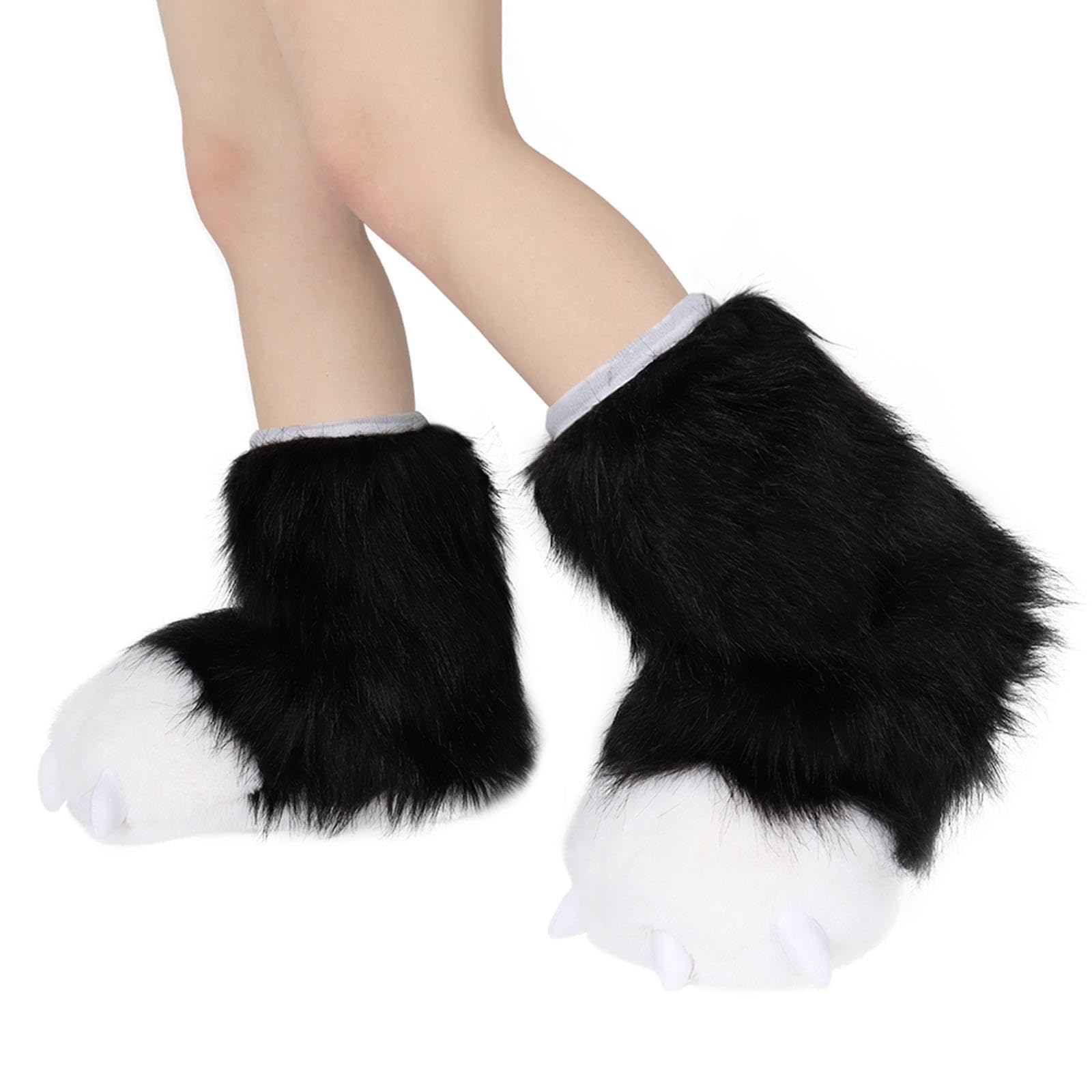 kowaku Fuzzy Paw Animal Plush Beast Foot Pantofole per Carnevale Bambini Regali di Compleanno Adulti Donne Ragazze
