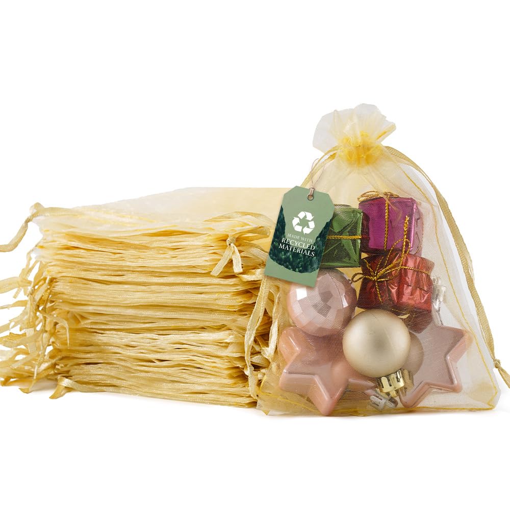 Meowoo 100PCS Organza Bags (4x6inch, Beige)