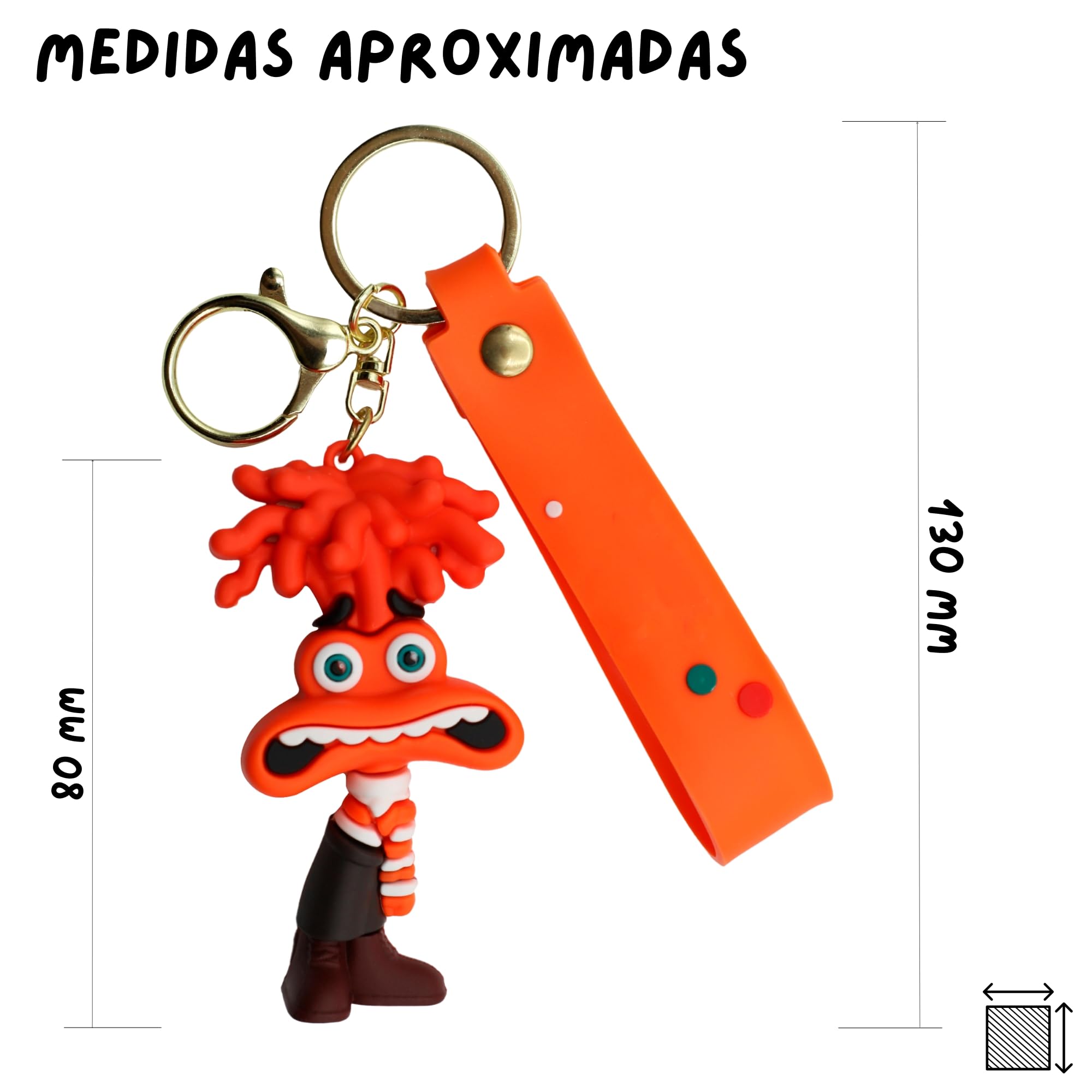 Llavero Personaje de Ansiedad - Dibujo Animado, Goma, Emoción, 6 cm, Silicona - imagen 5