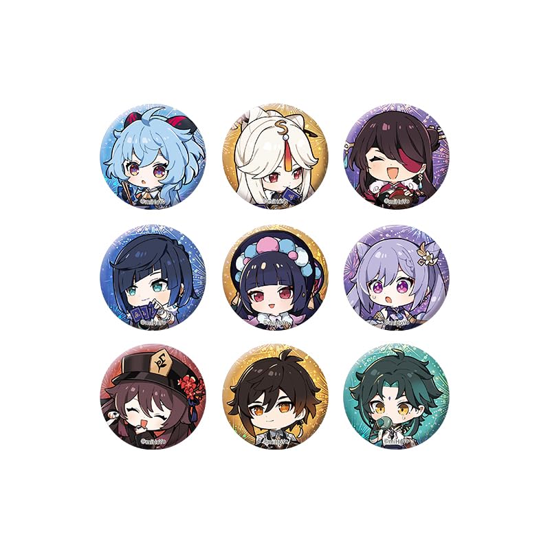 Genshin Impact The Exquisite Night Chimes Series Chibi Character Mini Badge - Set B