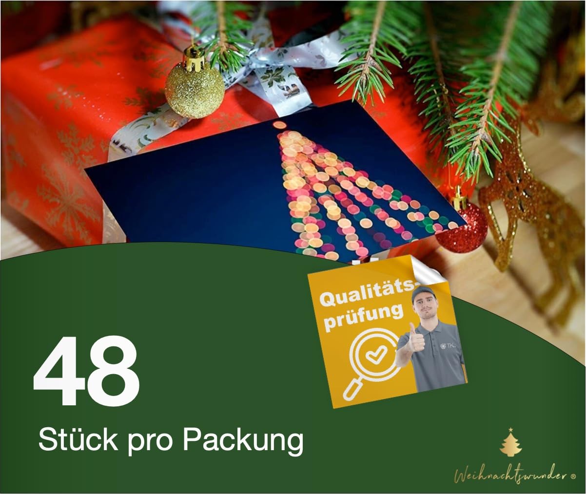 Lot de 240 cartes cadeaux de Noël - Cartes postales - Cartes de Noël - Design moderne avec enveloppes (240 pièces)