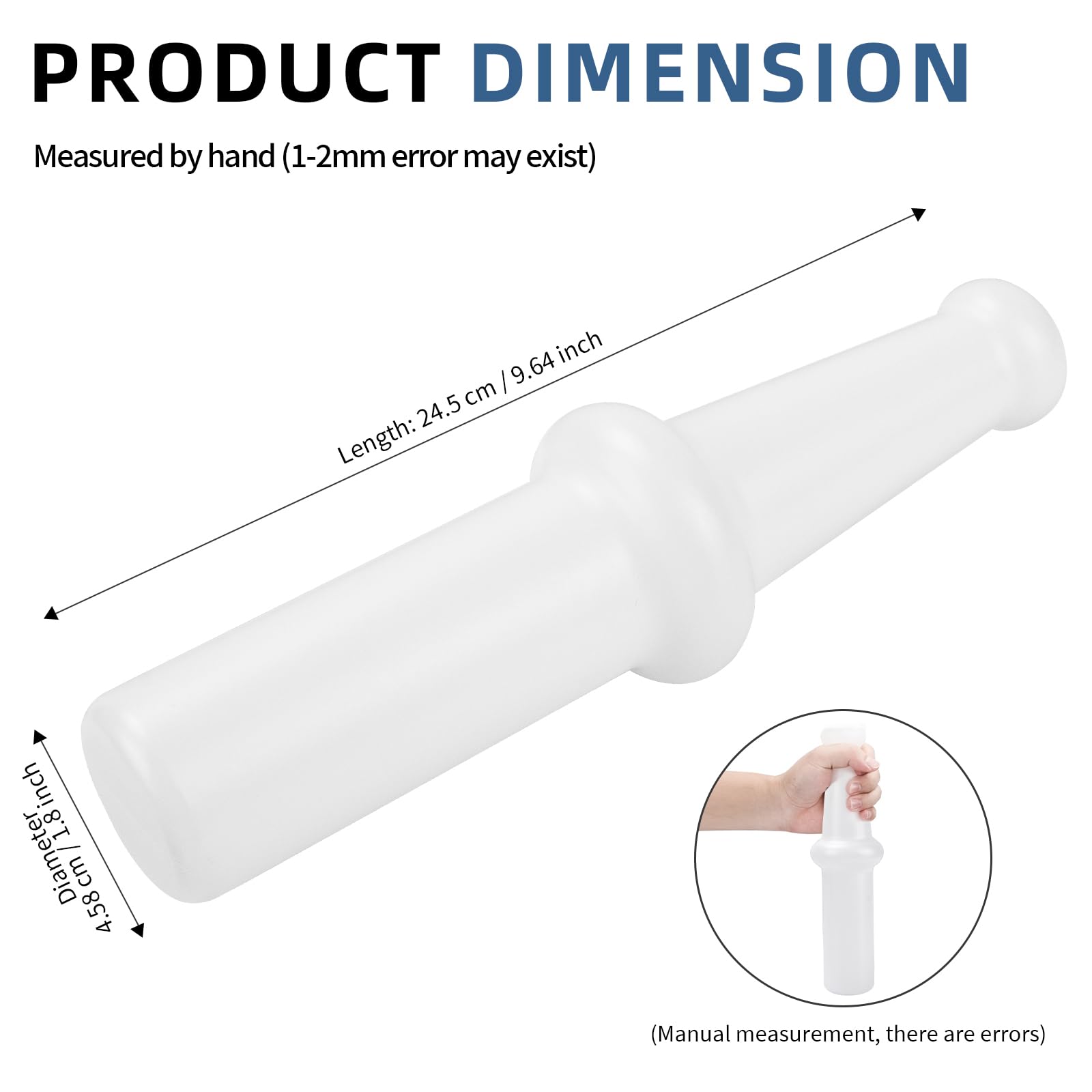Universal Meat Grinder Pusher/Stomper for Kitchenaid Meat Food Grinder Parts, Meat Grinder Attachments Replacement for Lem Meat Grinders Pusher Tool, 9.6 Inch HDPE Food Grade Material, 1 Pcs