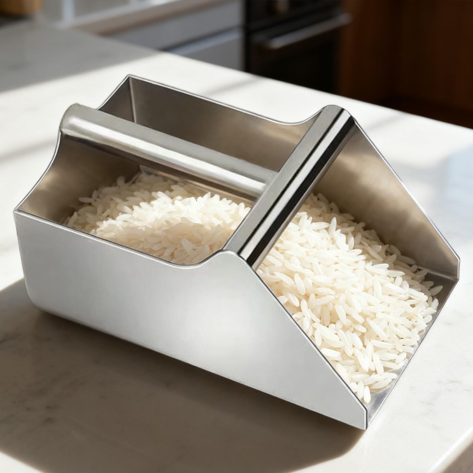 Recogedor de Polvo Metálico con Mango Largo Herramienta Manual Multifuncional Pala Doméstica para Residuos Adecuado para Hogar Almacén Granero, 25cmx25cmx12cm