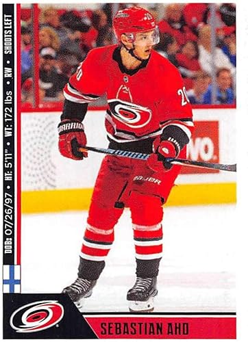 2018-19 Panini NHL Stickers Hockey #52 Sebastian Aho Carolina Hurricanes Official 2 1/2 Tall x 2 Inch Wide NHL Album Sticker