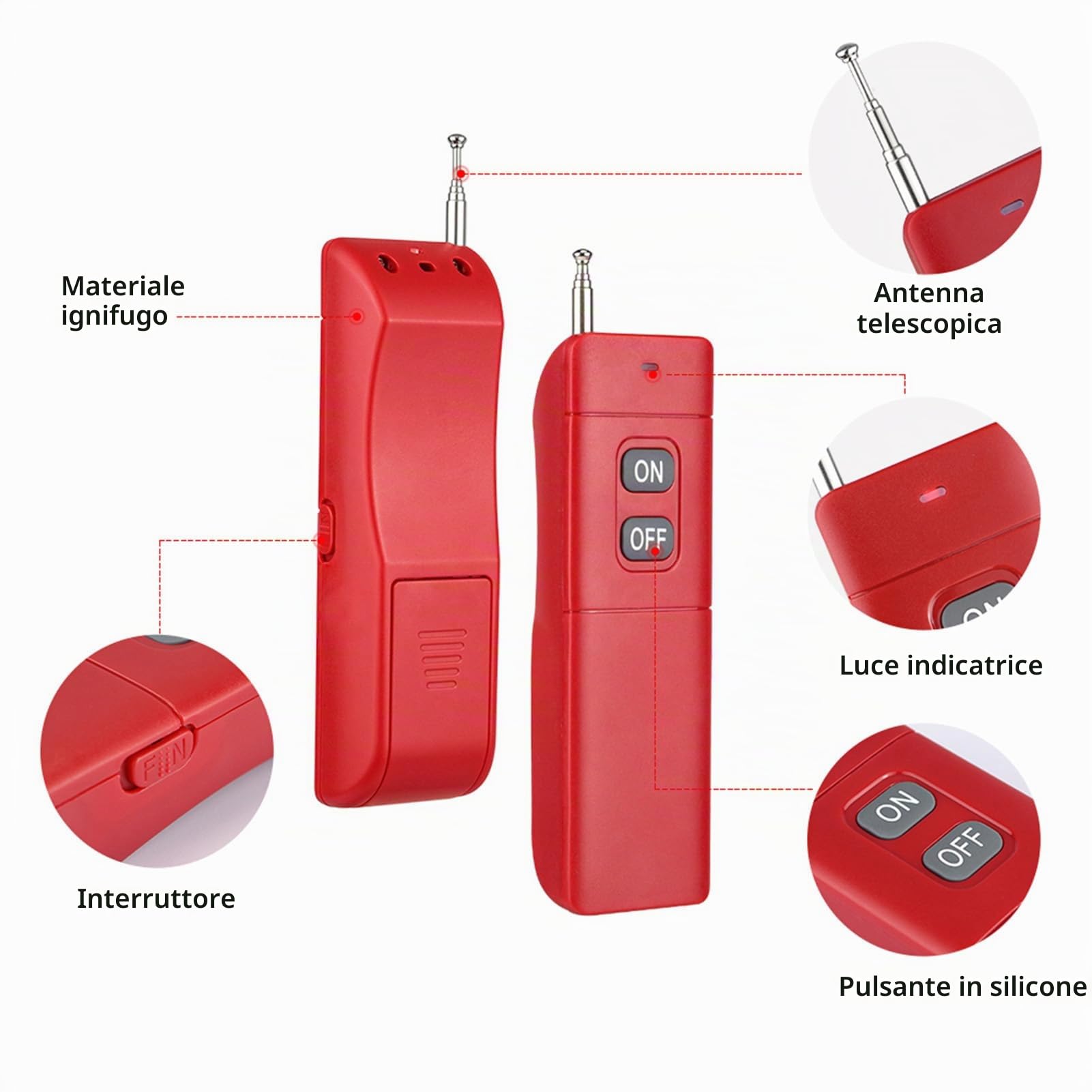 Semme di Allarme Antincendio Wireless 433 MHz, Campanello di Allarme Antincendio Manuale con Sonoro e Luminoso e Telecomando, per la Sicurezza Commerciale Residenziale (Spina europea)