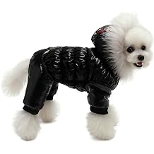 Waterproof Pet Clothes for Dog Winter Warm Jacket Coat Dog Hooded Jumpsuit SnowsuitXXL, Black