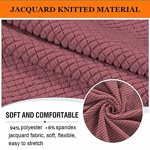 Housses de dossier de canapé jacquard rose extensible - 5
