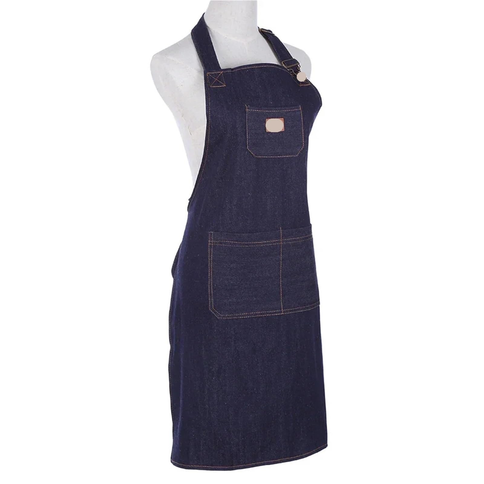 Delantal De Cocina Delantal de Chef Vaquero for Hombre, Delantales de Cocina Unisex for Barbacoa y Parrilla for Mujer, Delantal con Pechera for Tienda de Trabajo, Bata Vaquera Ajustable