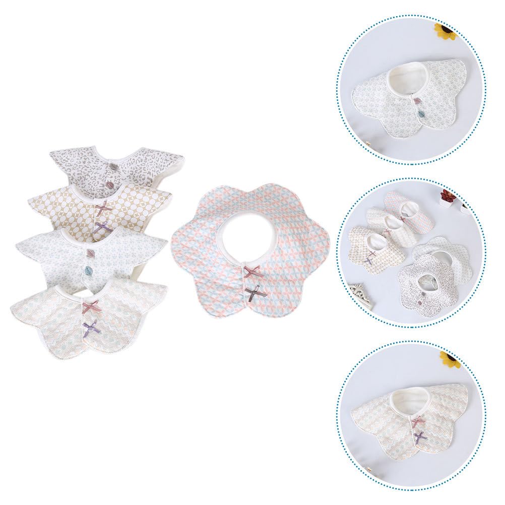Bavaglini per Bebè Bandana a Forma di Fiore in Cotone 24x24 cm Healifty 5 Pezzi