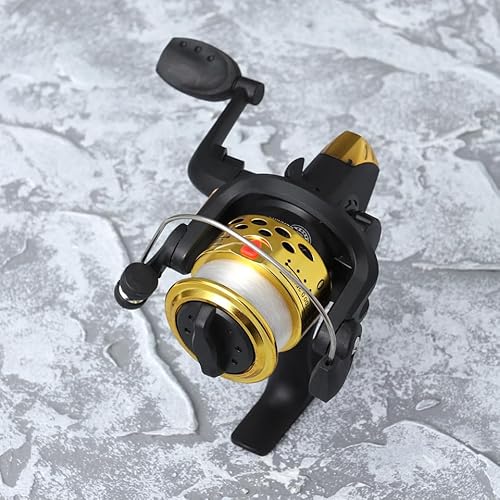 CLISPEED Kleine Angelrolle Mit Schnur 200 Modell Aluminium Leichtgewicht Angelspule FüR SüßWasser Und Leichtes Salzwasser Angelrolle Mit GroßEm FassungsvermöGen Und Schnellem Wechsel