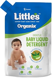 Little's Organix Gentle Baby Liquid Detergent 1 L | with Aloevera & Neem | Anti-Bacterial & Softening | No Fluorescents, N... Price In India
