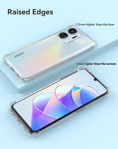 Miniatura 4 de Funda para Honor X7A Clear TPU Cuatro Esquinas Cubierta Protectora Transparente Suave
