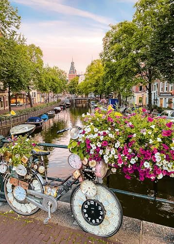 Puzzle 1000 pièces : Vélo et fleurs à Amsterdam Ravensburger France - vue 6