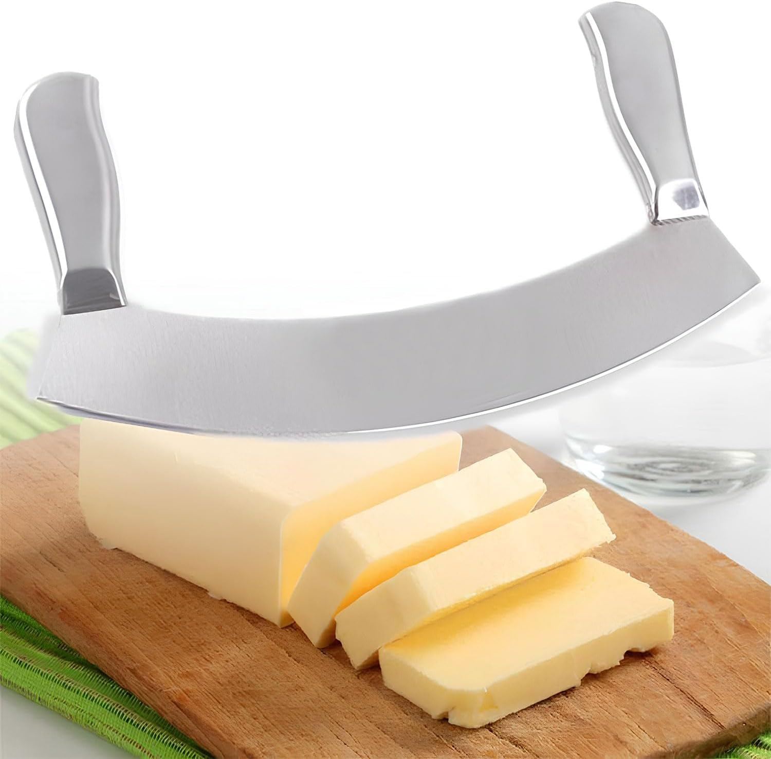 SENTAVIL Pizza Cutter Stainless Steel Double-Sided Handle Grip Cutter Slicing Tool for Pizza, Garlic Bread, Sandwich (1 Pc) 2