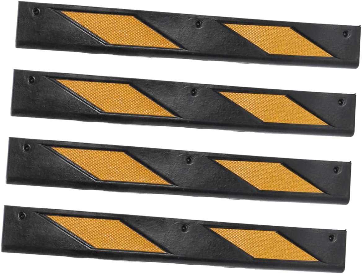 4pcs Garage Wall Protector Reflective Corner Guard Durable Rubber Padding for Parking Garages Anti-Collision Strip Easy Installation for Vehicle Safety