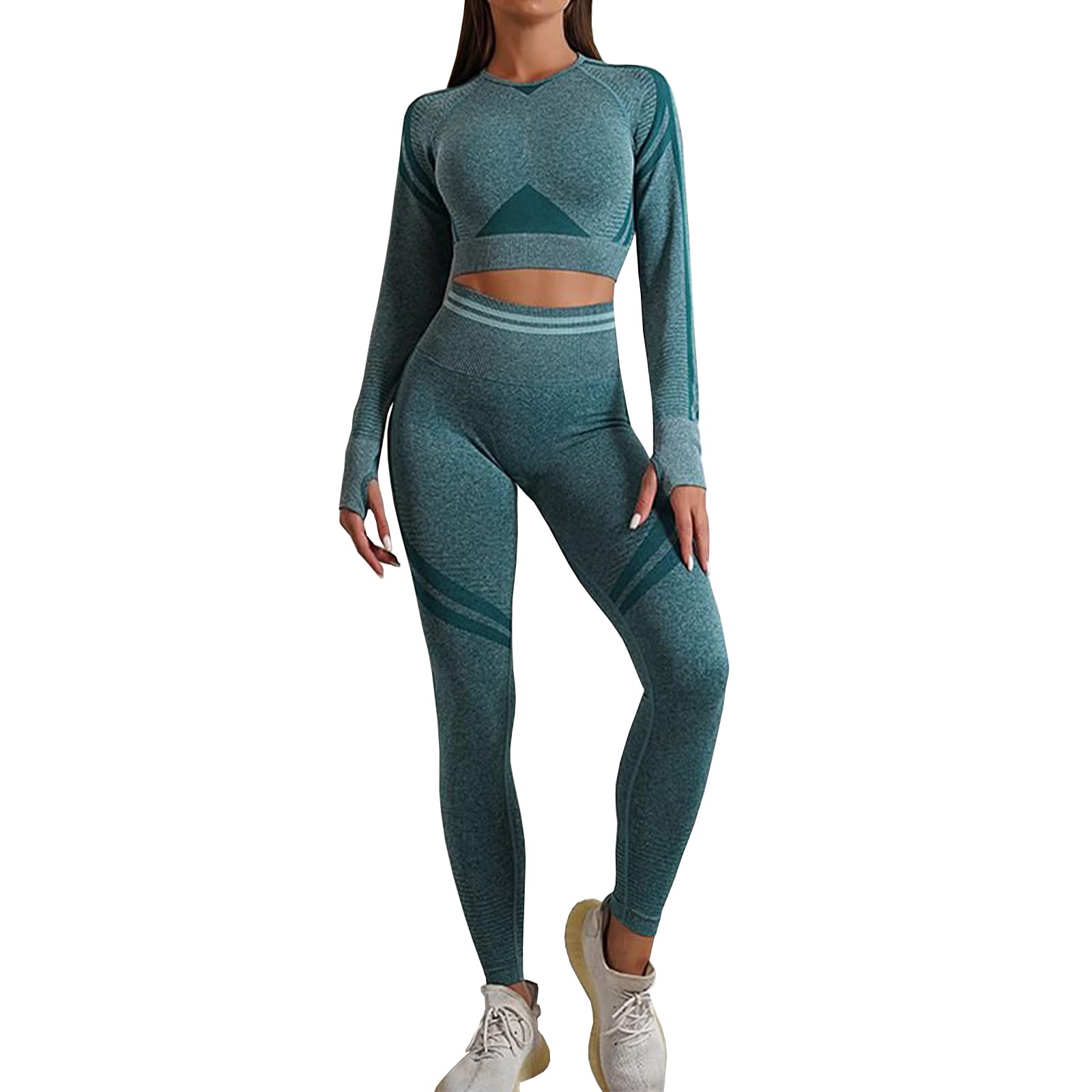 Ensemble de Sport Femme 2 Pièces Soutien-Gorge de Sport+Leggings | dohomiryo 2 Pièces Ensemble de Sports Crop Top+Legging de Yoga Ensembles d'entraînement Tenues de Sport Gym Fitness Running