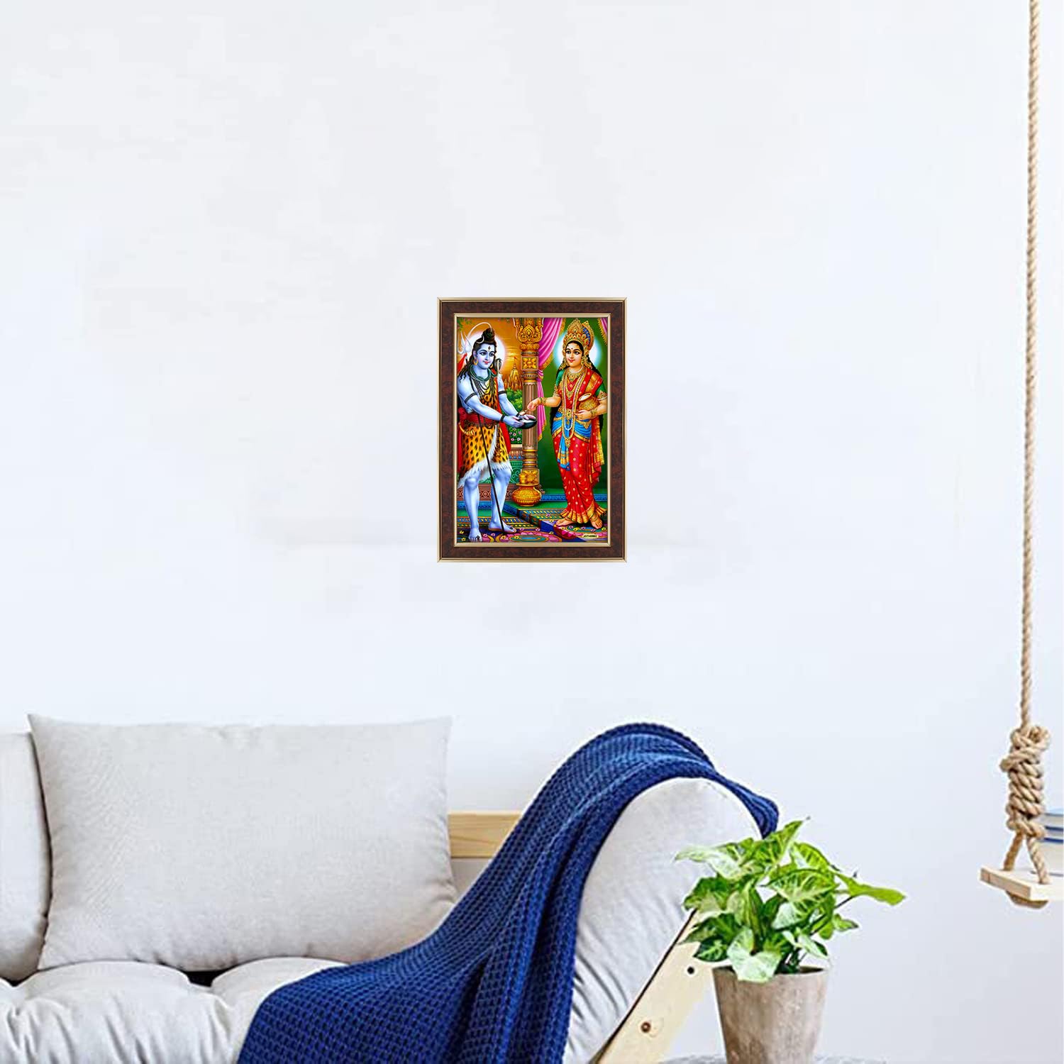Dharvika Innovations Annapurna Mata Photo Frame, Copper Gold