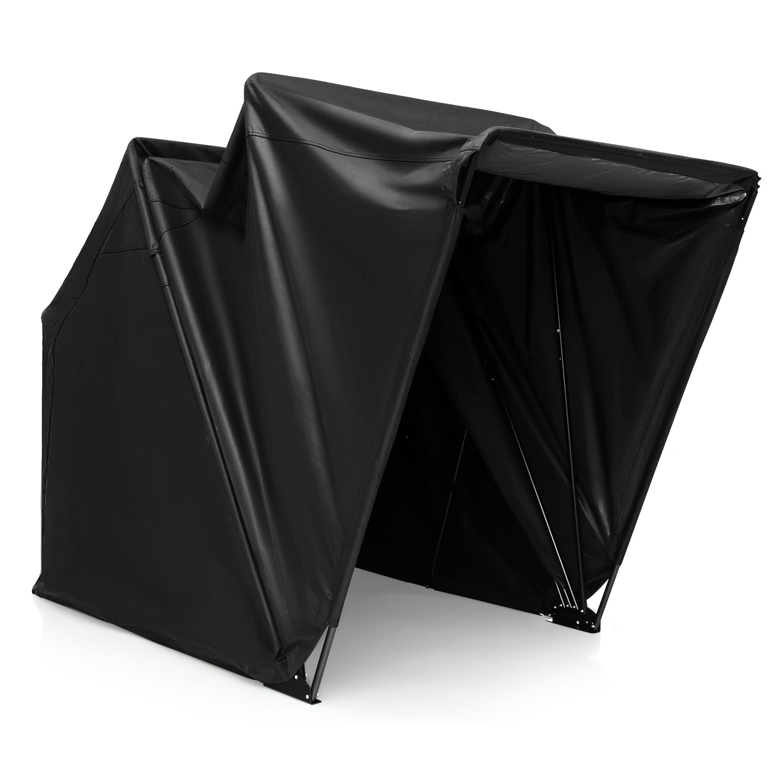 GOPLUS - Funda de moto para exterior, 342 x 137 x 193 cm, funda de moto impermeable, funda Oxford, ventana de ventilación, tornillo de expansión, cobertizo de coche