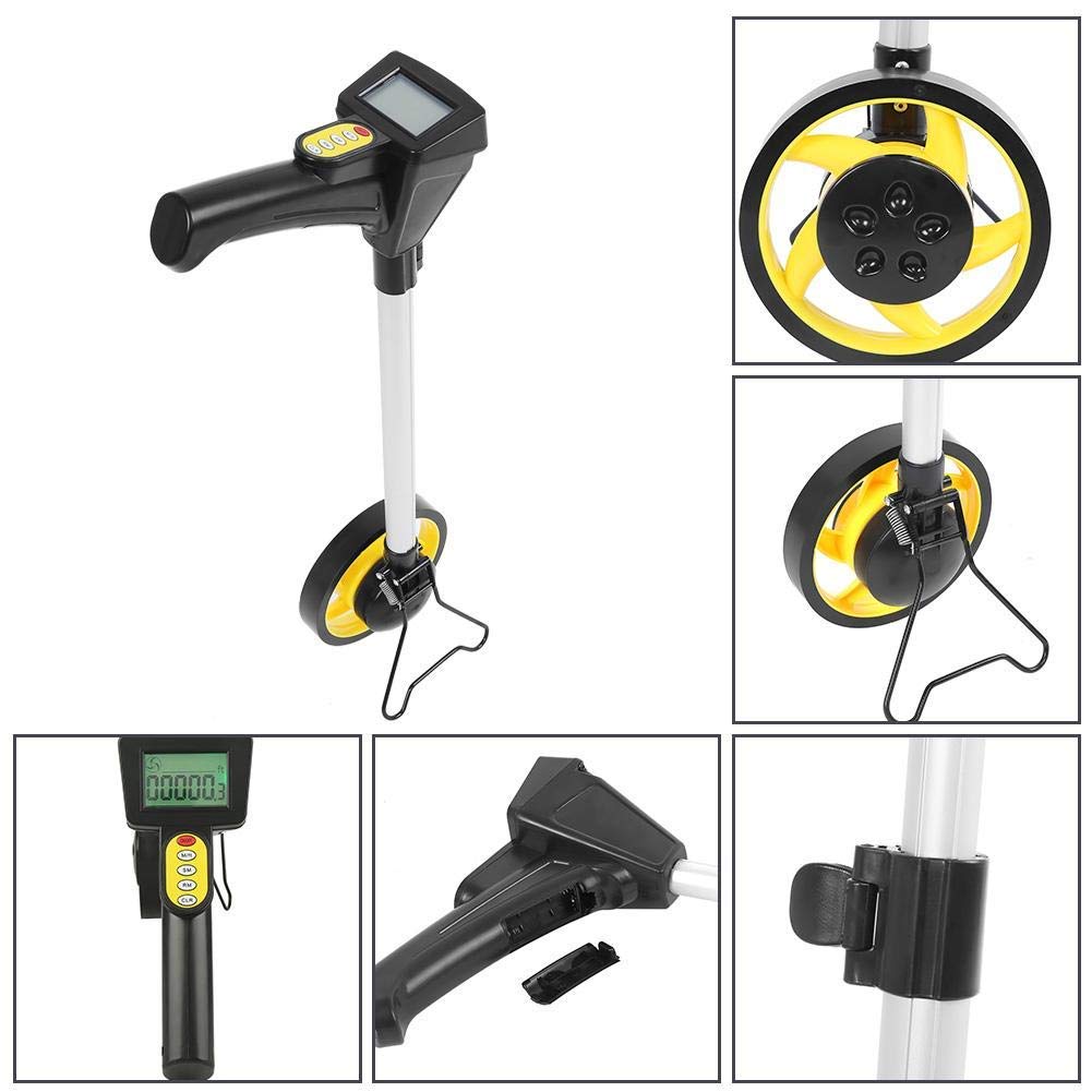 Rueda de medición medidor de contornos digital para manos portátil plegable con odómetro de alta precisión (0-99999,9 m)