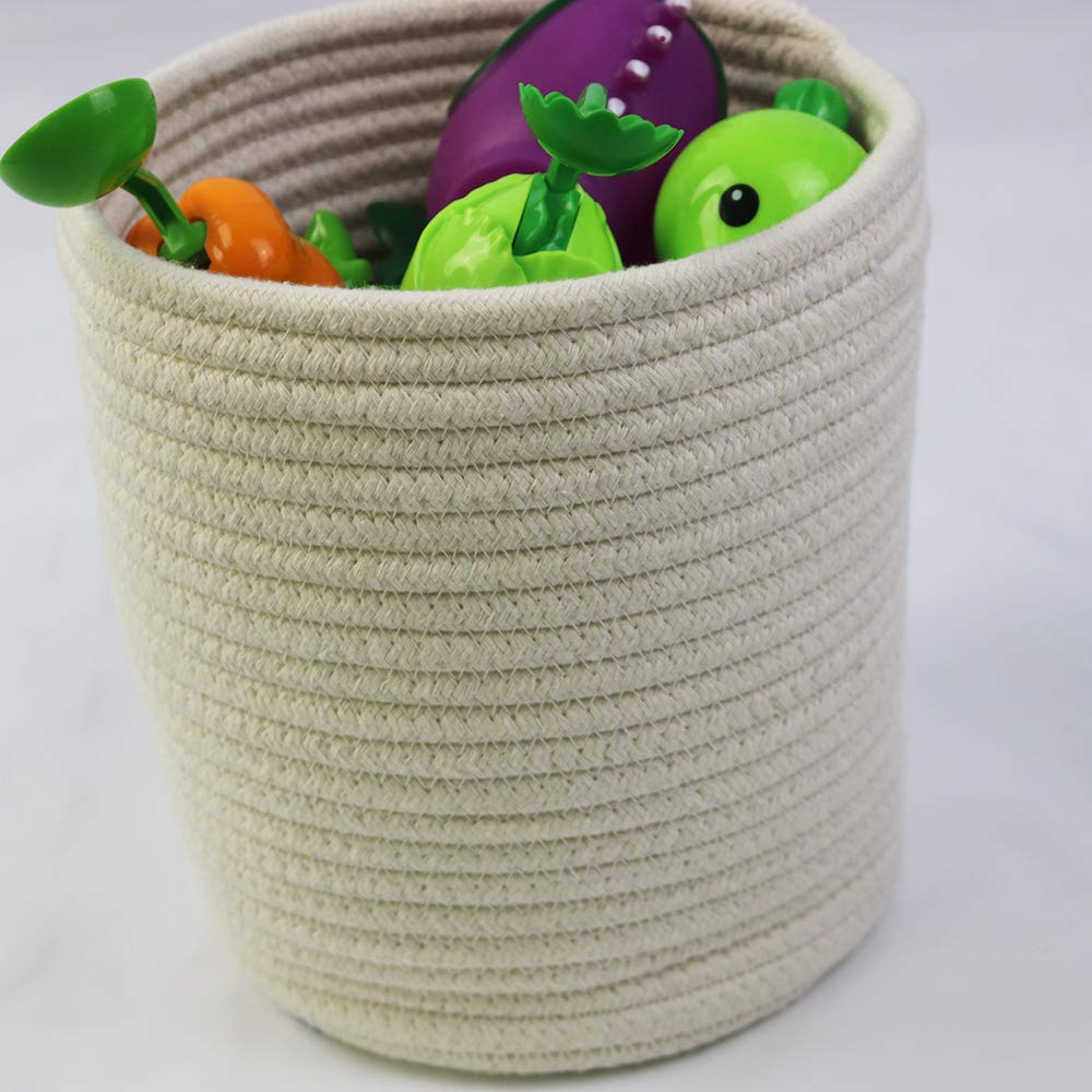 Storage Baskets Cotton Rope Woven Baby Laundry Basket with Handle for Diaper Toy