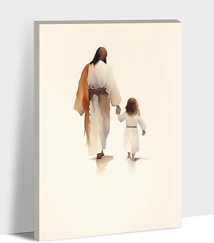 Vista 14 de Arte de pared de Jesús y el niño, póster minimalista bohemio cristiano, lienzo para pared, imagen abstracta de Jesús, arte cristiano religioso Jesús