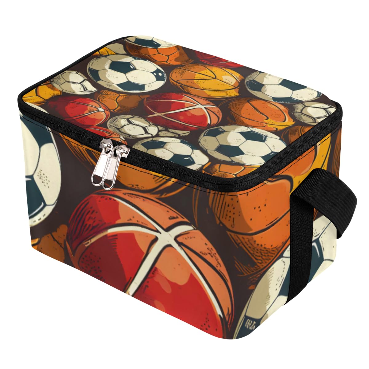 GzLeyigou Lunch Bags for Women Men 9 Cans,Sport Balls Hot & Cold Food Delivery Bag Insulated Grocery Bag Insulated Lunch Box Cooler Bag for Office Work Picnic Beach