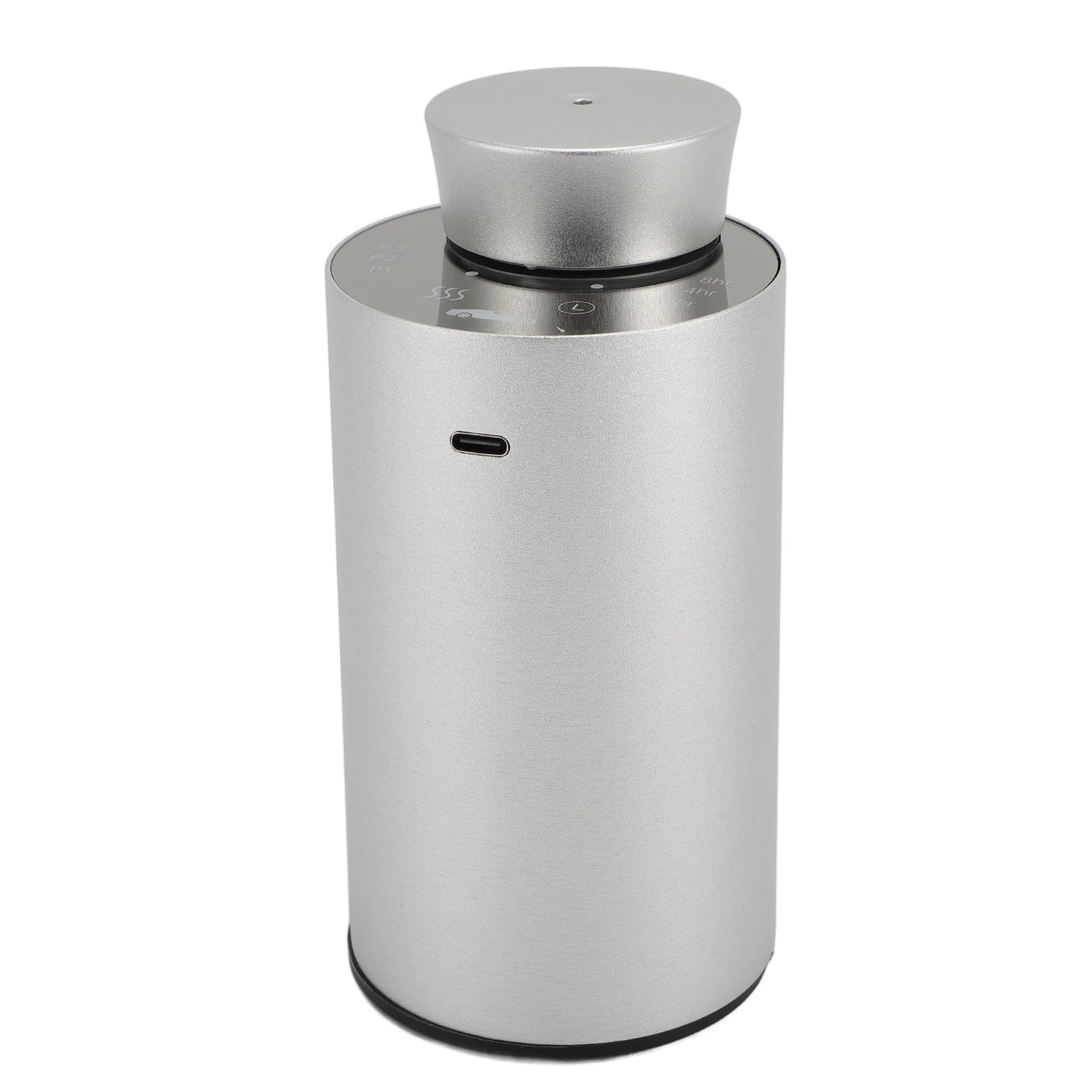 Difusor de Aceite Esencial pequeño portátil para Coche, pulverizador sin Agua con Pilas, máquina de aromaterapia silenciosa con Intensidad Ajustable, Elegante diseño de aleación (Plata)