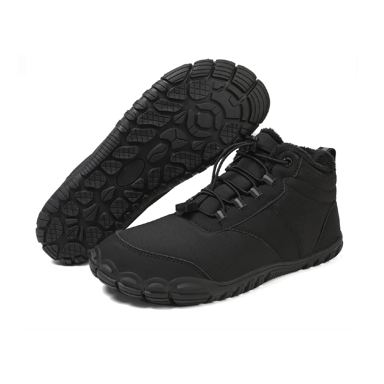 Men's Women's Winter Barefoot Hiking Boots, Slip On Warm Zero Drop Snow Boots, Wide Toe Box Booties, Waterproof Shoes Sneakers Hike Shoes for Hiking