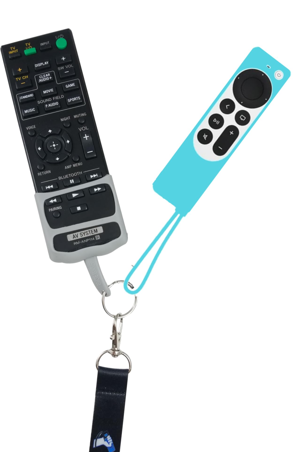 Glow in The Dark Silicone Case for Apple TV 4K HD Siri Remote 2022 2021 - Compatible with 2nd and 3rd Generation Remotes - Radiant Blue - Remote Rangler (Apple Cover w/ 1 Remote Rangler)