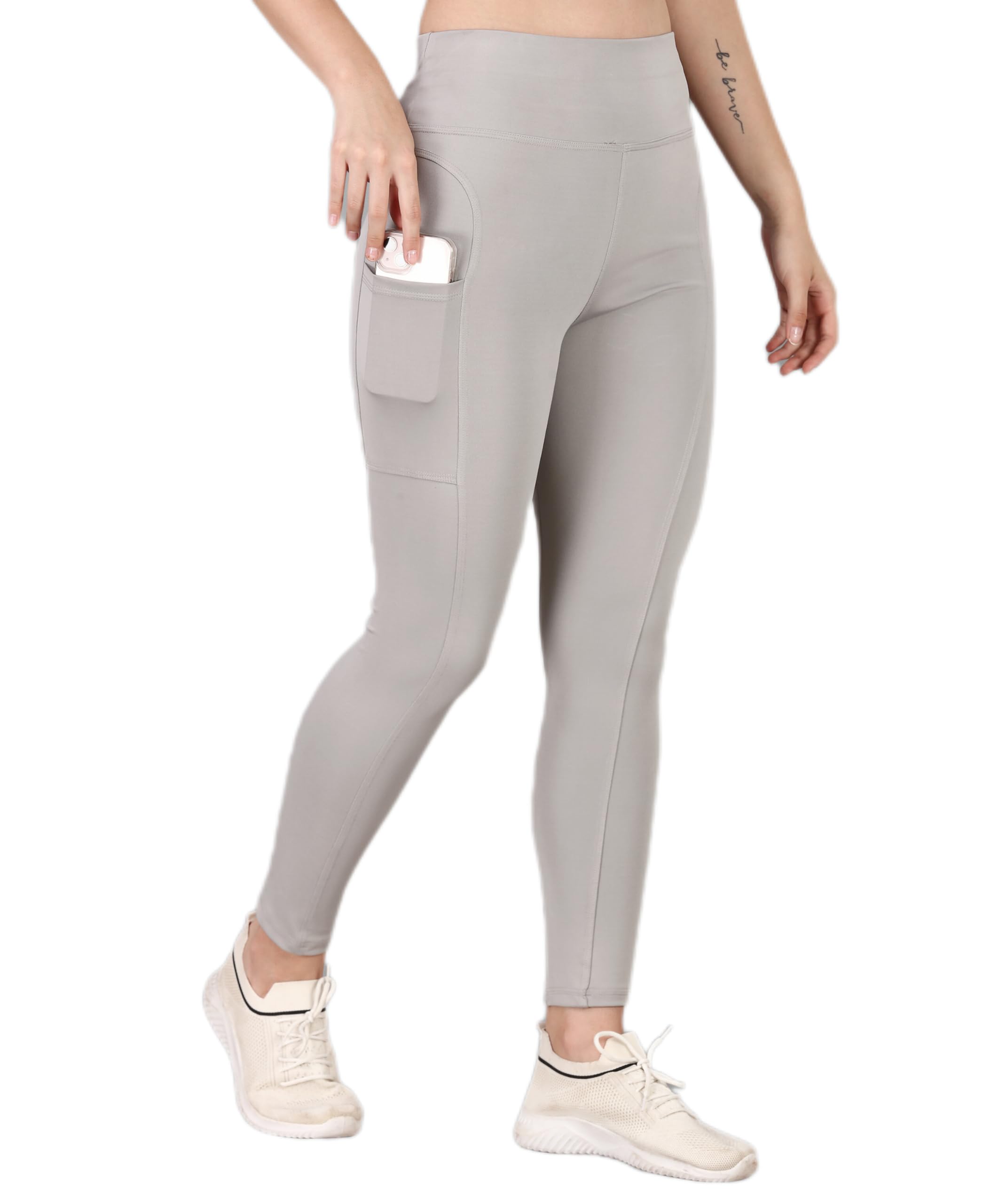 kashikay creation Women's High Rise Full Stretchable Ankle Length Slim Fit Yoga Workout Gym Tights with Pockets| Yoga Pants/Leggings for Women-picture-46