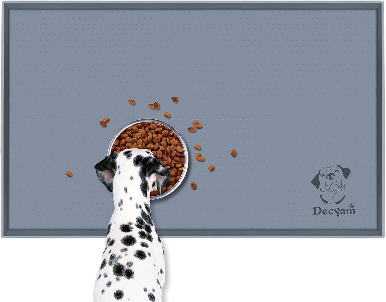 Decyam Tappetino per cibo per cani, Tappetino per gatti, Tappetino per gatti con altezza extra per prevenire fuoriuscite, Facile da pulire, Perfetto per più tappetini per cani