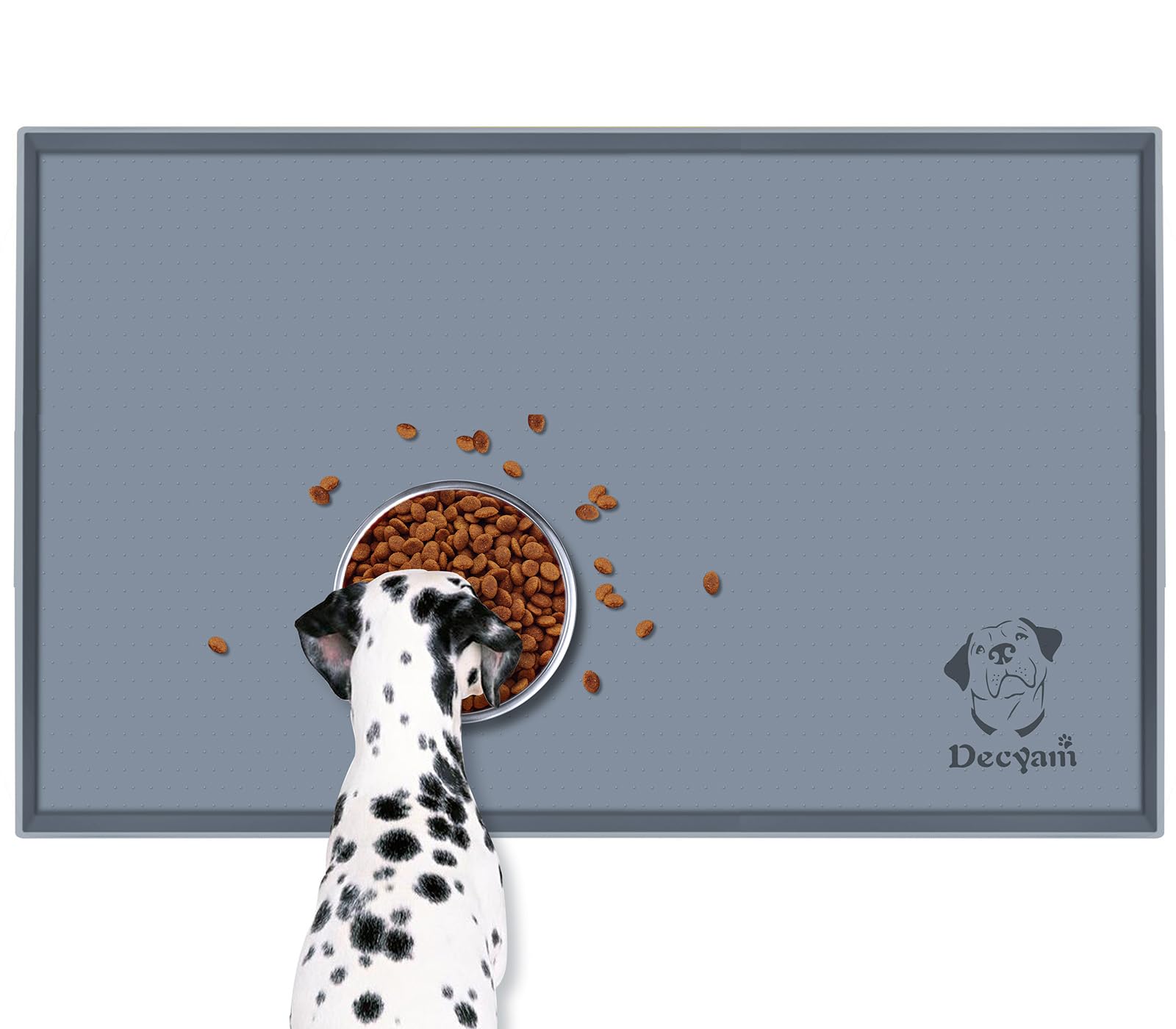 Decyam Tapete de Comida para Perros, tapete de Comida para Gatos, tapete para Perros con diseño Antideslizante, tapete para Gatos con Altura Adicional para Evitar derrames, fácil de Limpiar