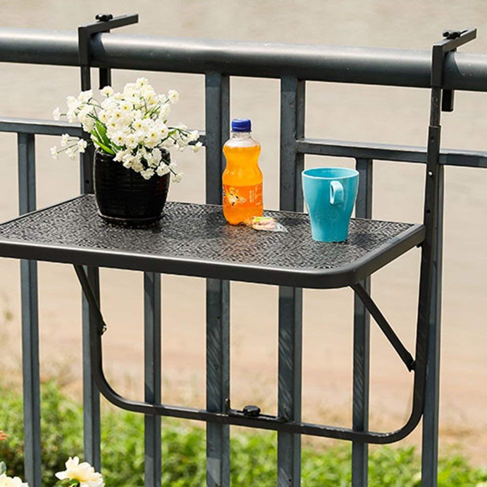 Tavolo Da Balcone Pieghevole Daromigo - Regolabile In Altezza, Resistente Alle Intemperie, 60x40 Cm - Foto 6