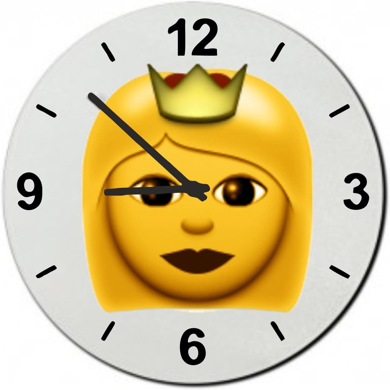 Glass Watch Ø18 cm "Princess with Crown" Wall clock Shelf