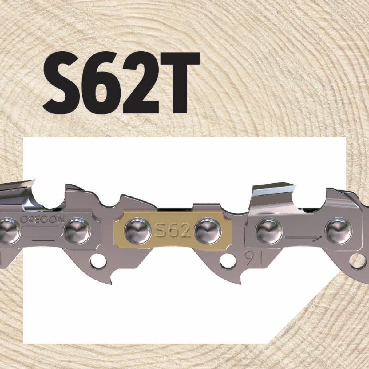 Oregon S62T AdvanceCut - Cadena de motosierra de 18 pulgadas, se adapta a Echo, Craftsman, Poulan (paquete de 2)