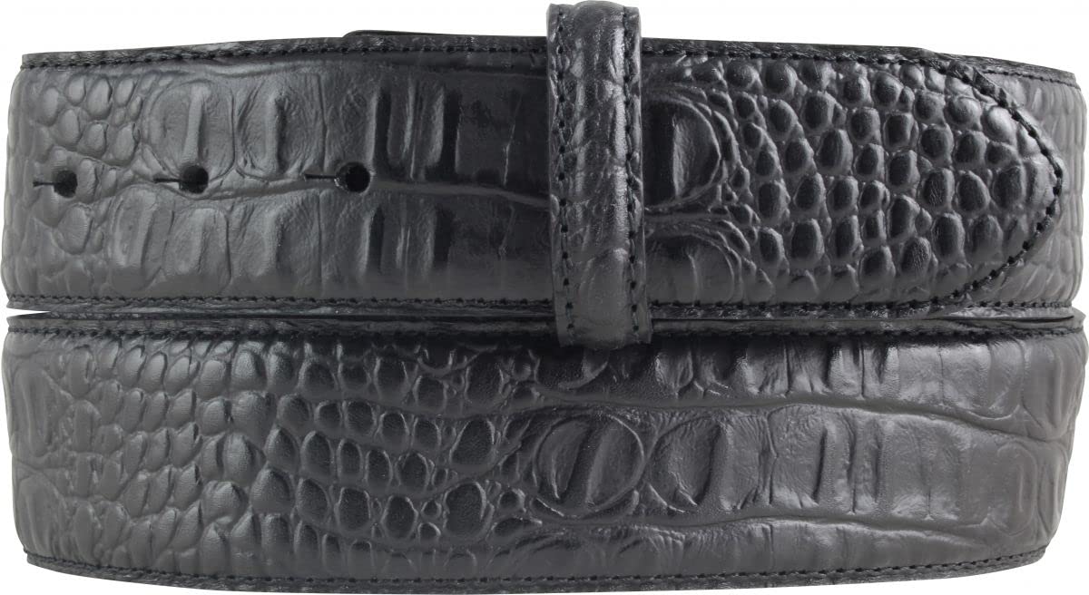 BELTINGER Gürtel mit Krokoprägung ohne Schnalle 4 cm | Leder-Gürtel für Damen Herren 40mm Kroko-Optik | Kroko-Muster