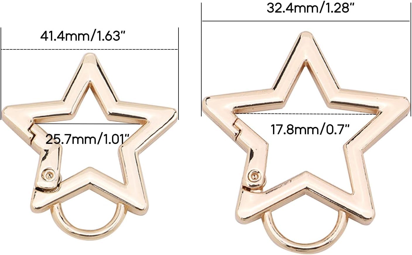 Silver Star Shaped Stainless Steel Keychain Clip Carabiner Snap Hook Holder Star Carabiner Hook Clip Key Holder 304 Stainless Steel Clip Heavy Duty Carabiners - Image 3